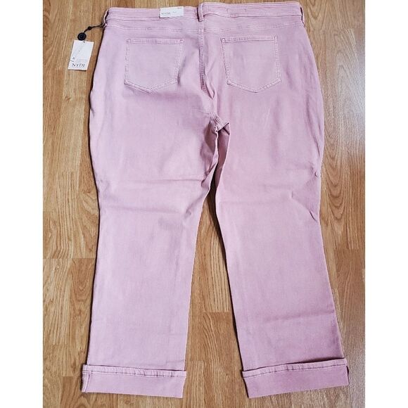 NYDJ Marilyn Cuff Straight Leg Jeans size 22W in Pink - NEW - Picture 5 of 12